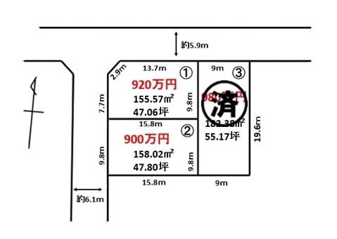 弘前市城東中央3①_区画図